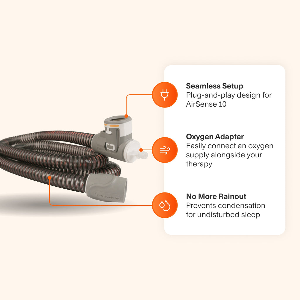 Zephair AirMini Tube Adapter featuring compatibility with standard tubing for any mask, easy snap-on setup, and durable design for long-lasting travel use.