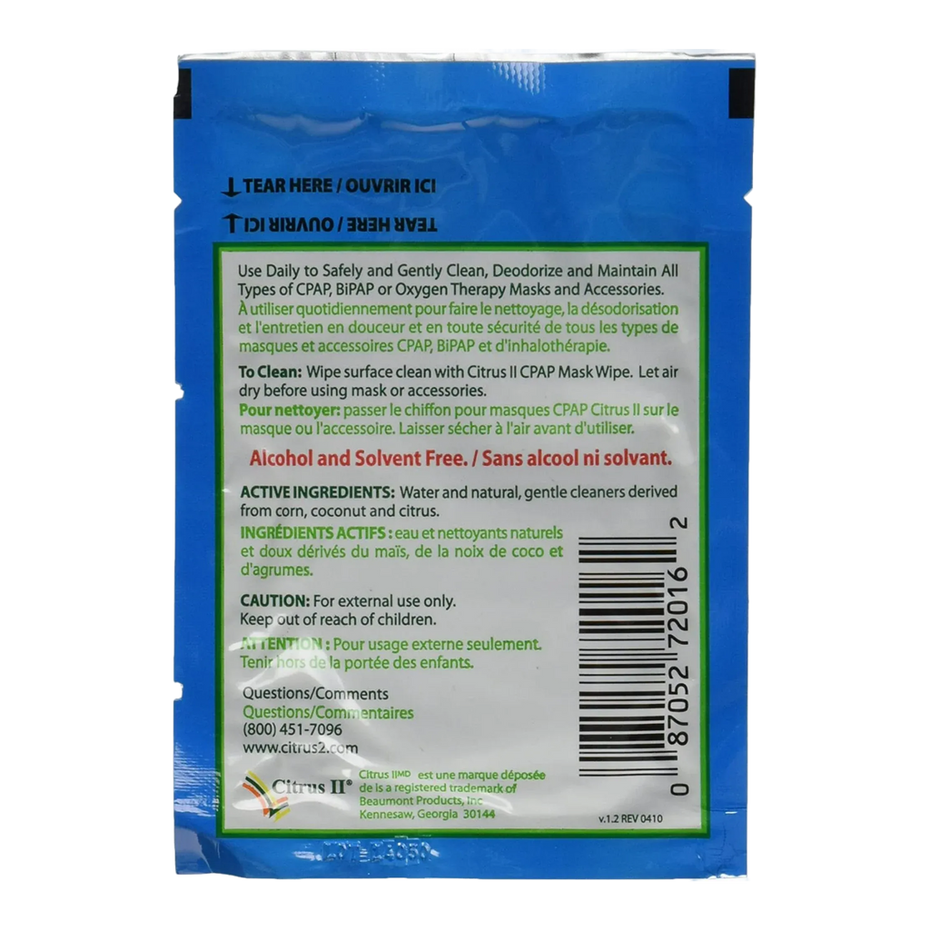 Citrus II CPAP Mask Wipes