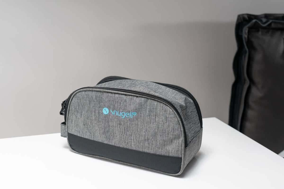 Snugell CPAP Travel Bag in gray, designed for portable and secure storage of CPAP machines and accessories.
