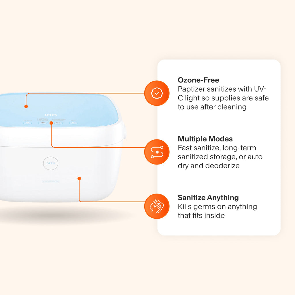 Liviliti Paptizer featuring UV-C light sanitizing, multiple cleaning modes, and filter-free disinfection for CPAP supplies.