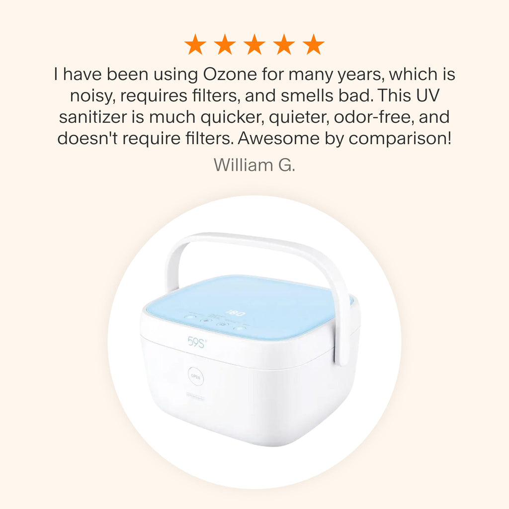 Testimonial for Liviliti Paptizer praising its quiet, fast, odor-free sanitizing and no-filter design compared to ozone systems.
