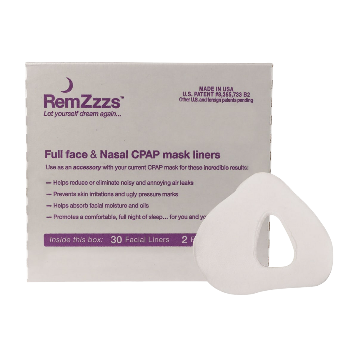 Product image for RemZzzs Padded Full Face CPAP Mask Liners (30-day Supply)