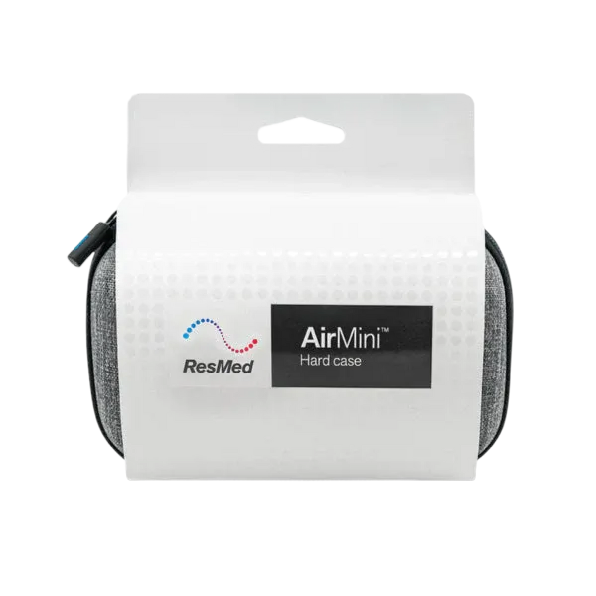 Image of the Hardshell Travel Case for the ResMed AirMini with its packaging