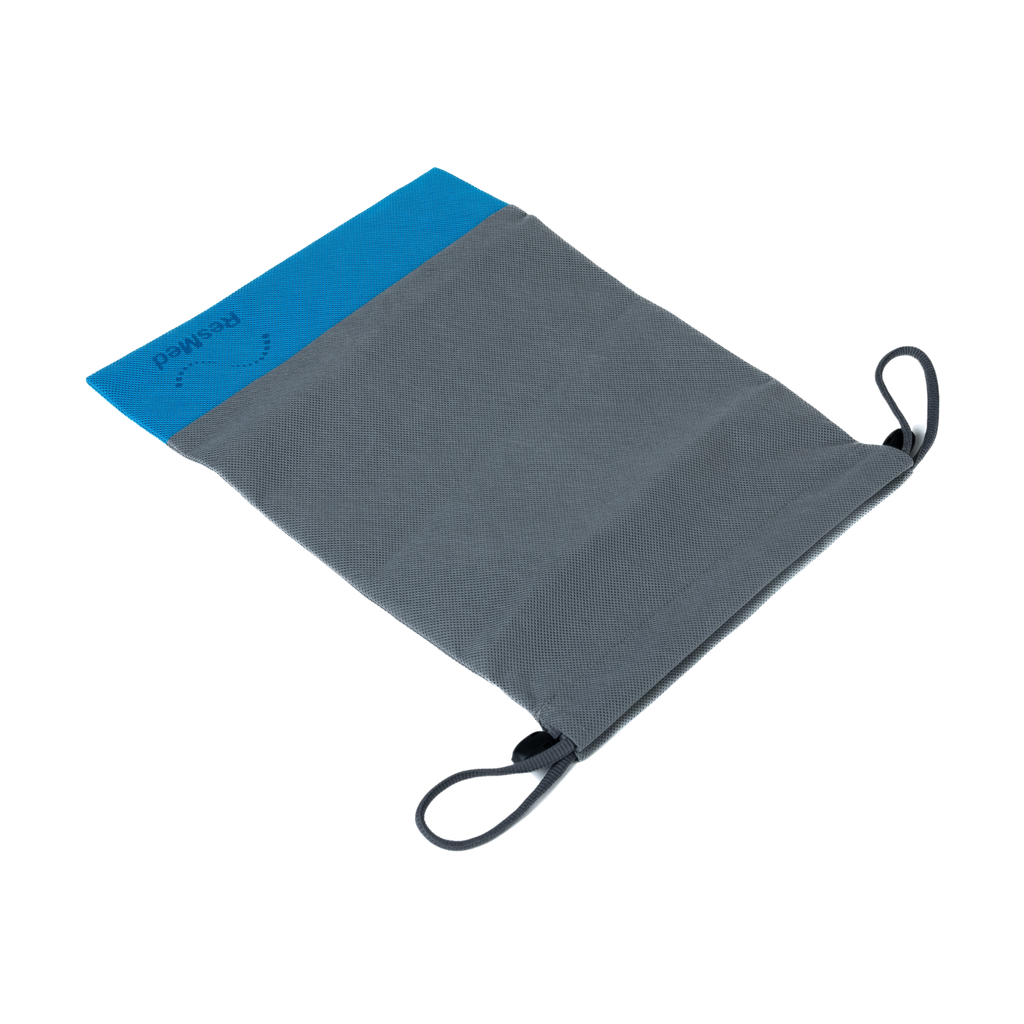 ResMed AirMini carrying case in grey and blue with dual loop handles