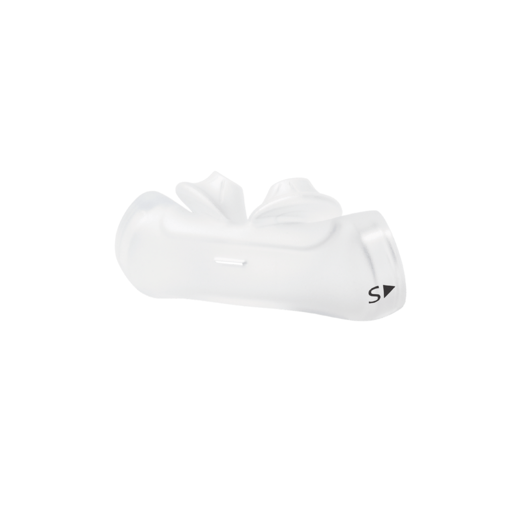closeup of the small nasal pillows for the dreamwear mask