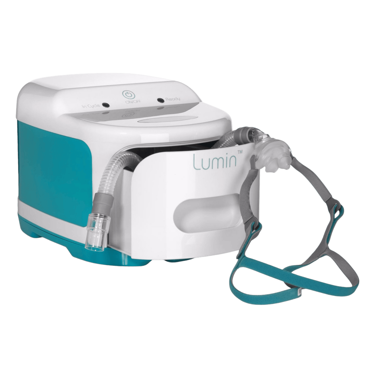 the lumin pictured with a nasal mask sticking out of it