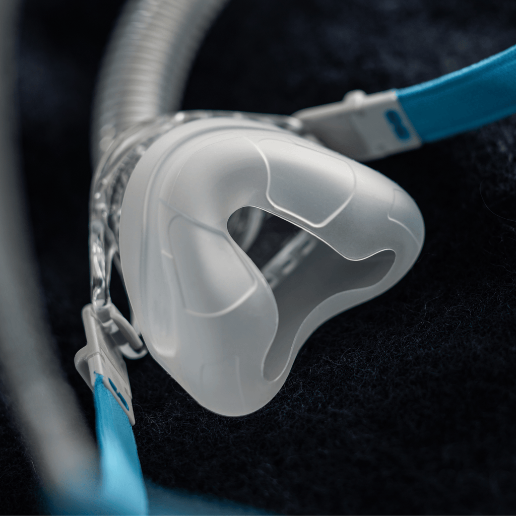 closeup of nova nasal cushion that touches the face