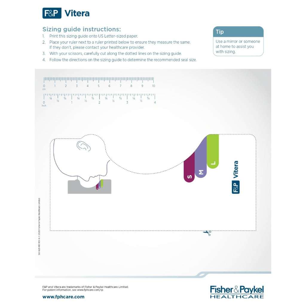 Sizing guide for V&P vitera