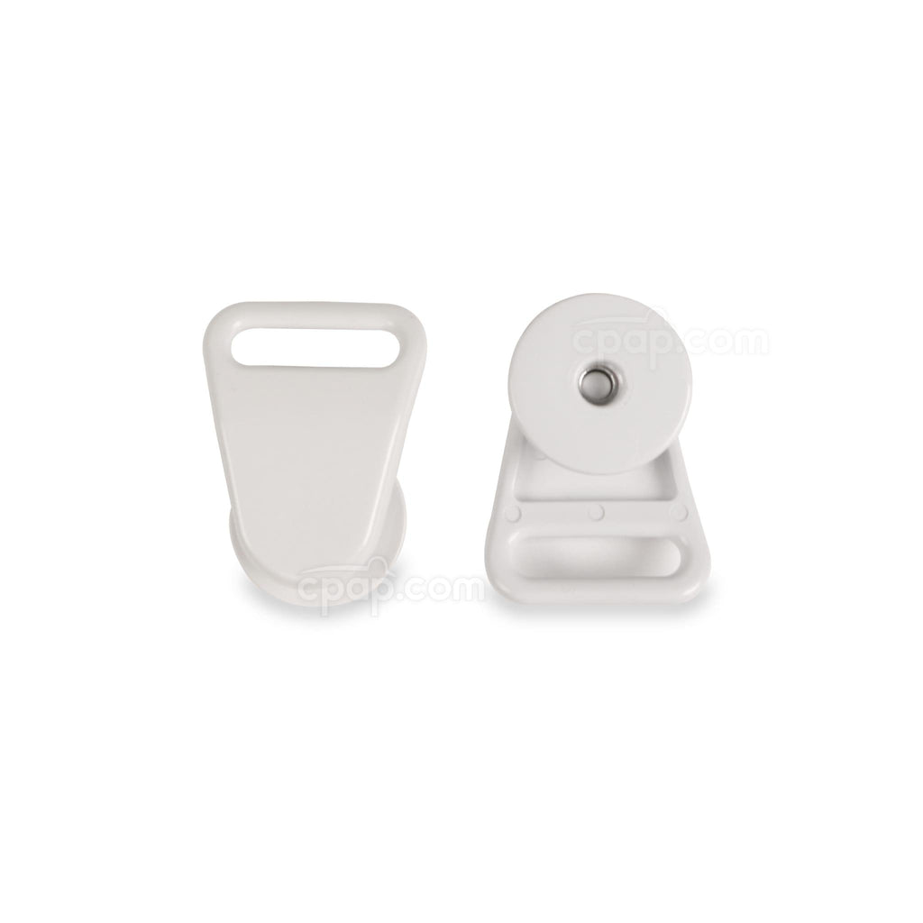 Front and Back View of the Magnetic Headgear Clips for Wisp Nasal CPAP Mask